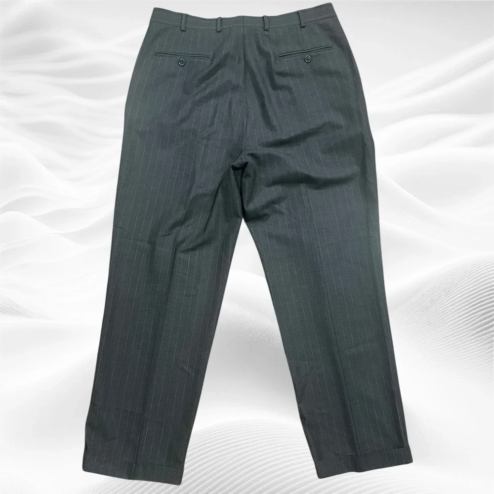 Brooks Brothers 346‎ Stretch  2 Piece Suit 43L Gray PinStripe Wool 36X30(cuffed)